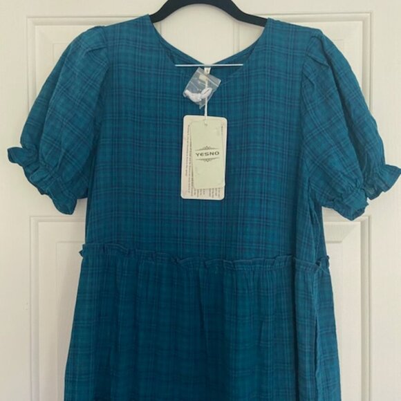 NWT Women Casual Loose Cottagecore Short Sleeve Maxi Dress with Pockets - Picture 2 of 4